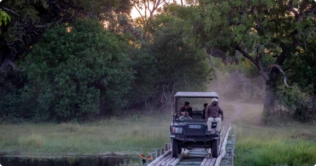 Three safari vehicles on African savanna illustrating budget mid-range and luxury safari cost tiers