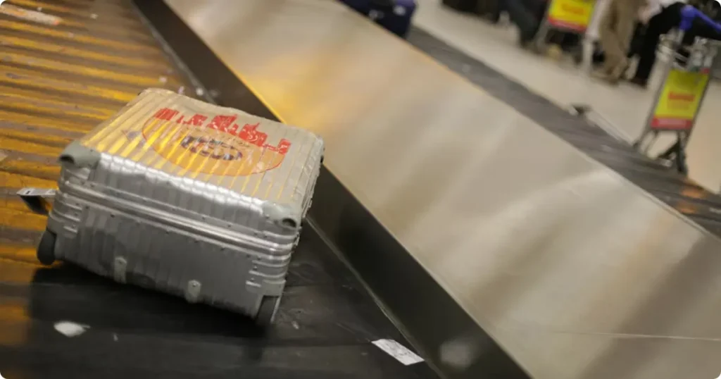  Checked suitcases arriving on a baggage claim belt — best checked luggage picks for international travel 