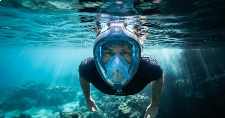 Full Face Snorkel Masks: Are They Actually Safe? Full face snorkel mask worn underwater — safety guide for buyers
