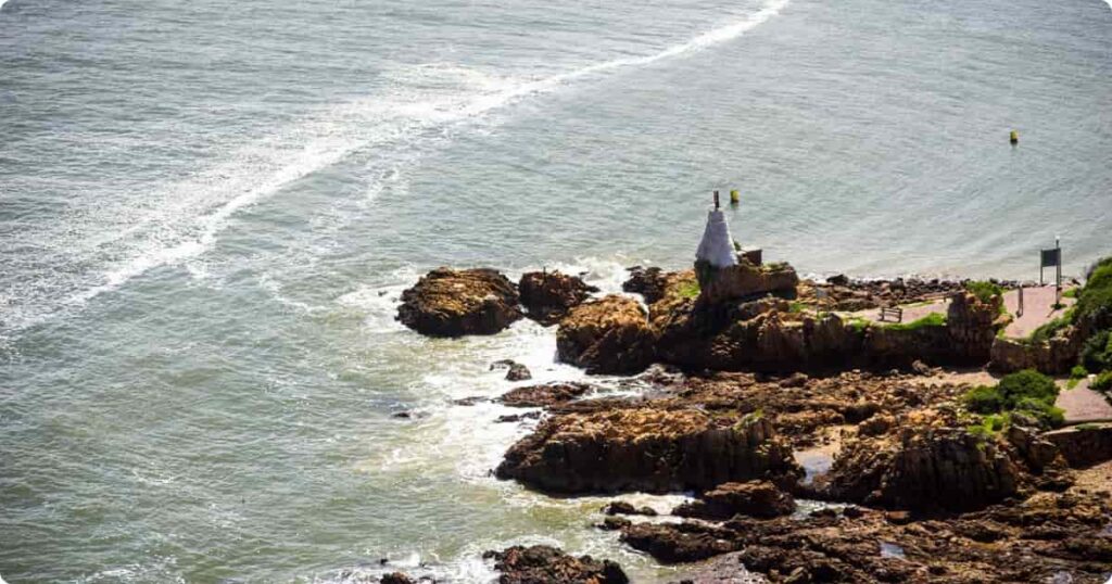 The Knysna Heads sandstone cliffs flanking the lagoon entrance on the Garden Route South Africa