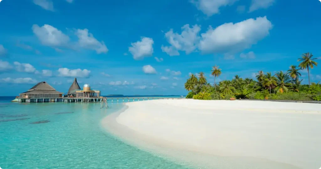Overwater bungalow on a turquoise Maldives lagoon — South Pacific and Indian Ocean island travel guide
