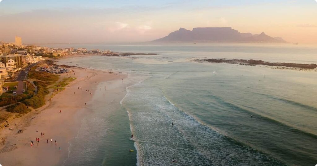 Scenic coastline of Simon's Town on the Cape Peninsula, gateway to Boulders Beach penguin colony