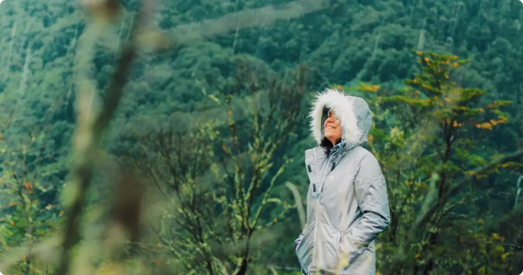 Best Waterproof Hiking Gear: Jackets, Boots & Bags Compared Hiker crossing rain-soaked mountain ridge in full waterproof hiking gear during storm