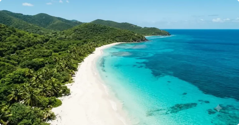 Best Things to Do in St Maarten & St Martin: Complete Guide Aerial view of St Maarten island coastline with turquoise Caribbean water and white sand beaches