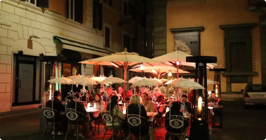 Cobblestone street in Rome's Trastevere neighborhood at dusk, the top-ranked city for food tours in Europe