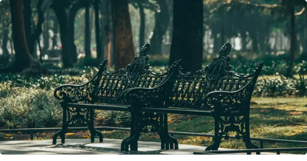 Morning walkers in Parque México Condesa neighbourhood Mexico City