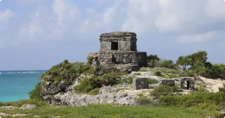Tulum, Las Coloradas & Sian Ka’an: Yucatan’s Wild Side Tulum Mayan ruins perched on limestone cliffs above the turquoise Caribbean Sea, Yucatan Peninsula, Mexico